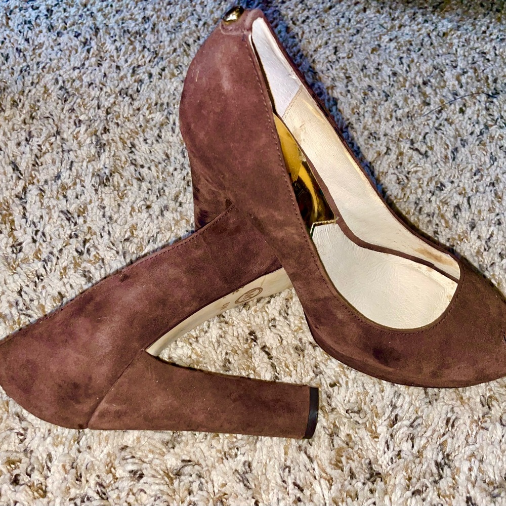 Michael Kors Chocolate Suede Heels